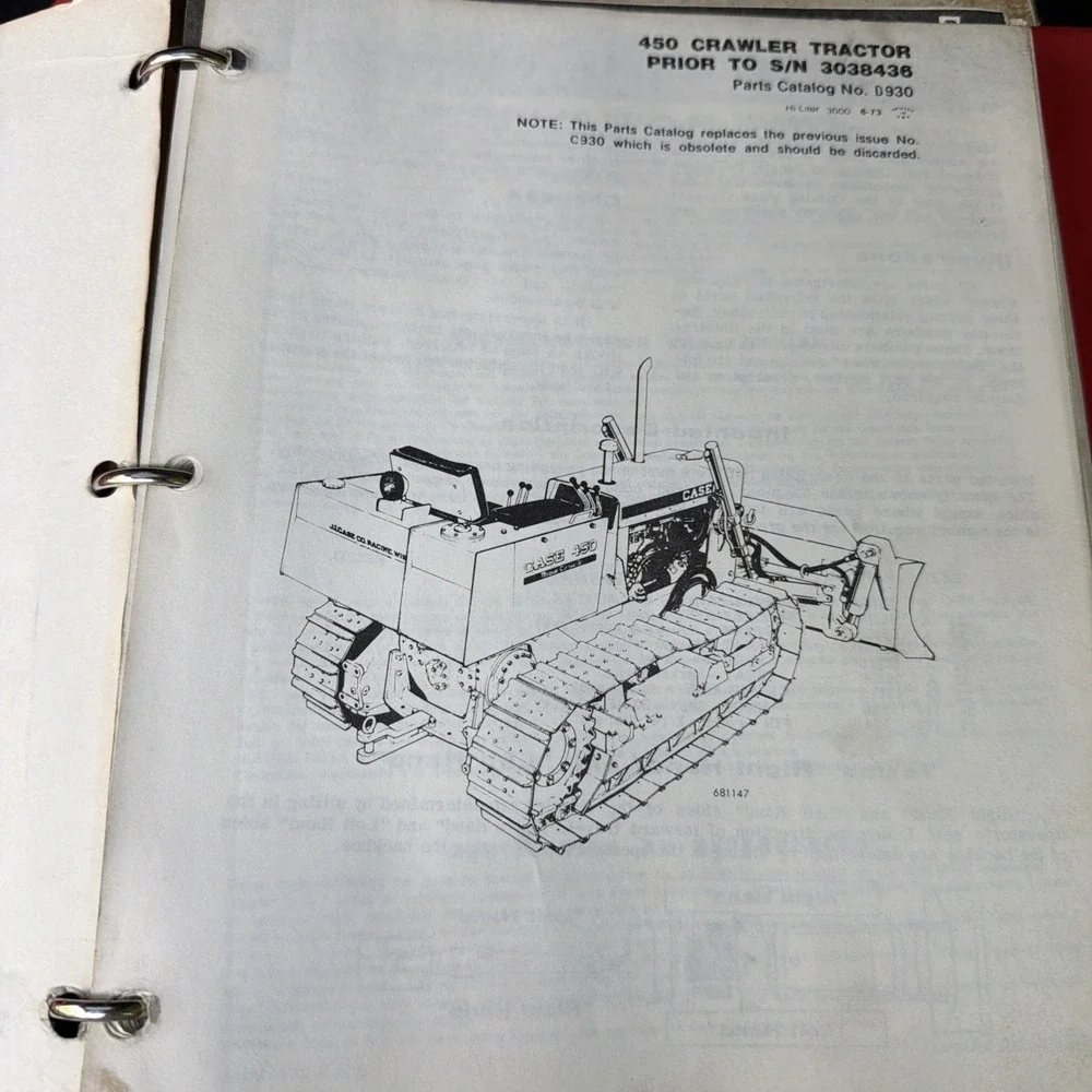 Case 450B 455B Crawler Tractor Dozer Bulldozer Loader Parts Catalog Manual A1372